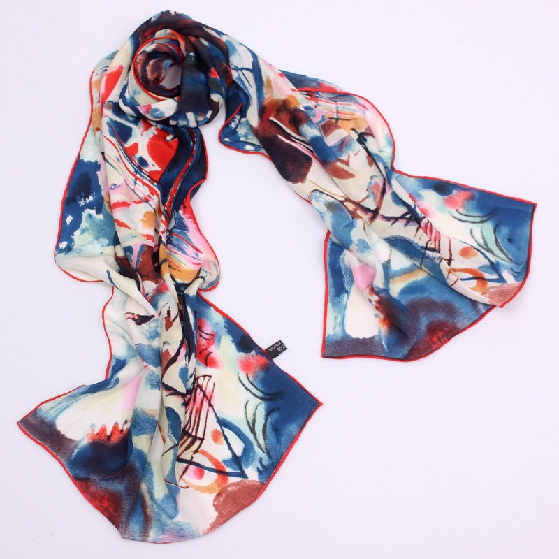 Fine Art-Inspired 100% Mulberry Silk Scarf