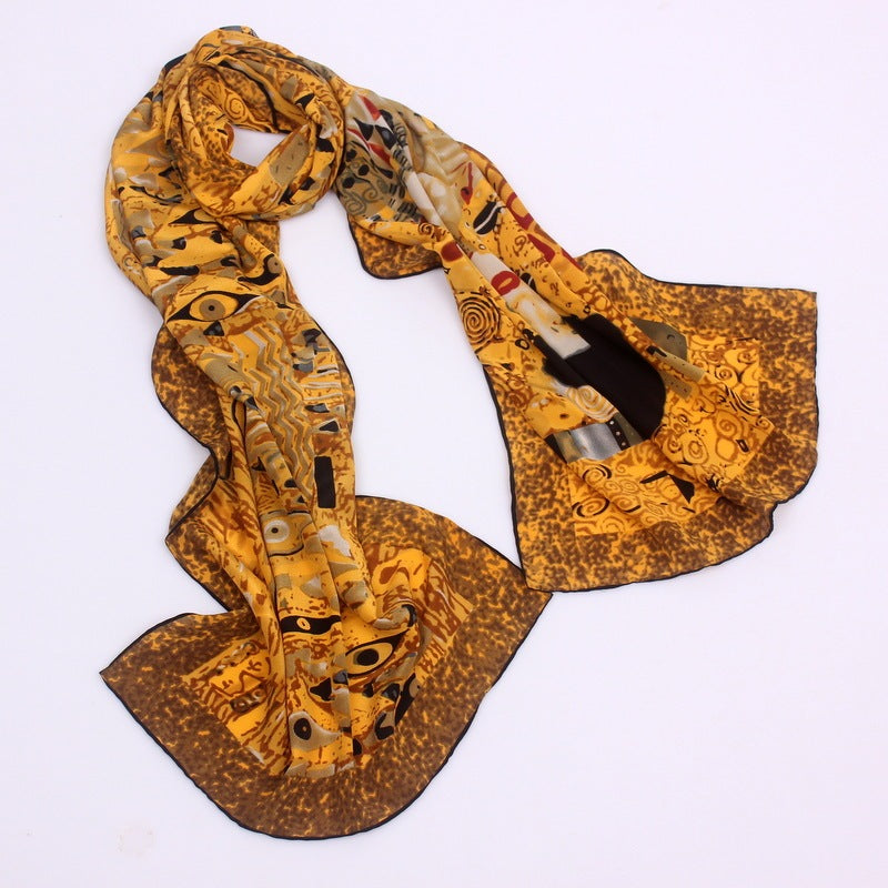 Fine Art-Inspired 100% Mulberry Silk Scarf