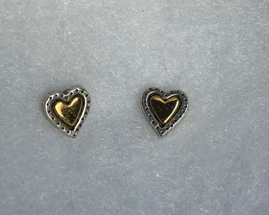 Brighton Gold & Silver Heart Earrings