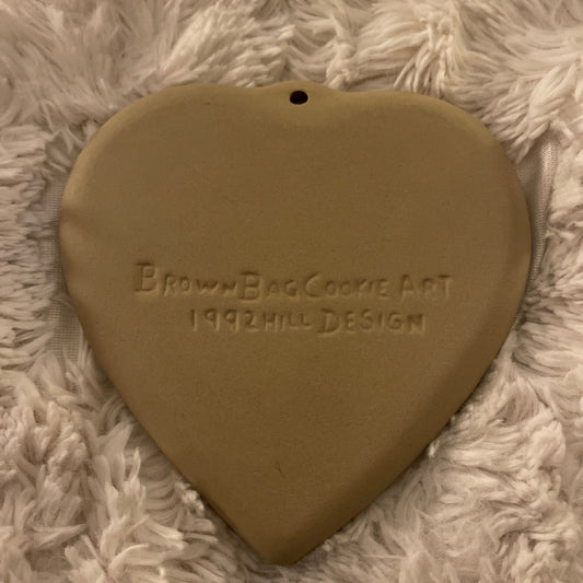Vintage 1992 Brown Bag Cookie Art Heart & Roses Mold – Hill Design