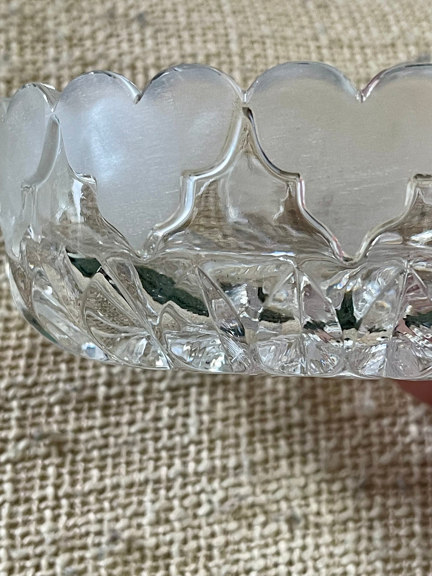 Vintage Hofbauer Byrdes Lead Crystal Heart-Shaped Trinket Dish
