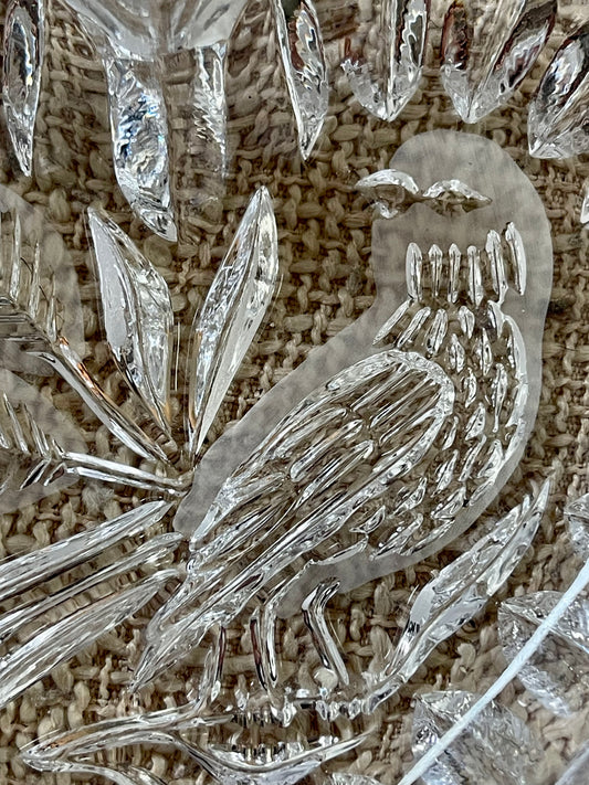 Vintage Hofbauer Byrdes Lead Crystal Heart-Shaped Trinket Dish