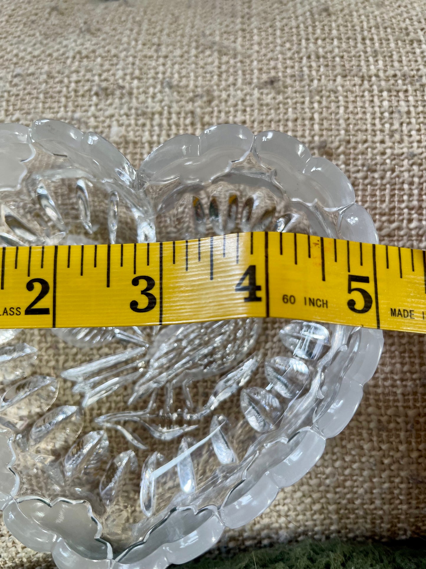 Vintage Hofbauer Byrdes Lead Crystal Heart-Shaped Trinket Dish