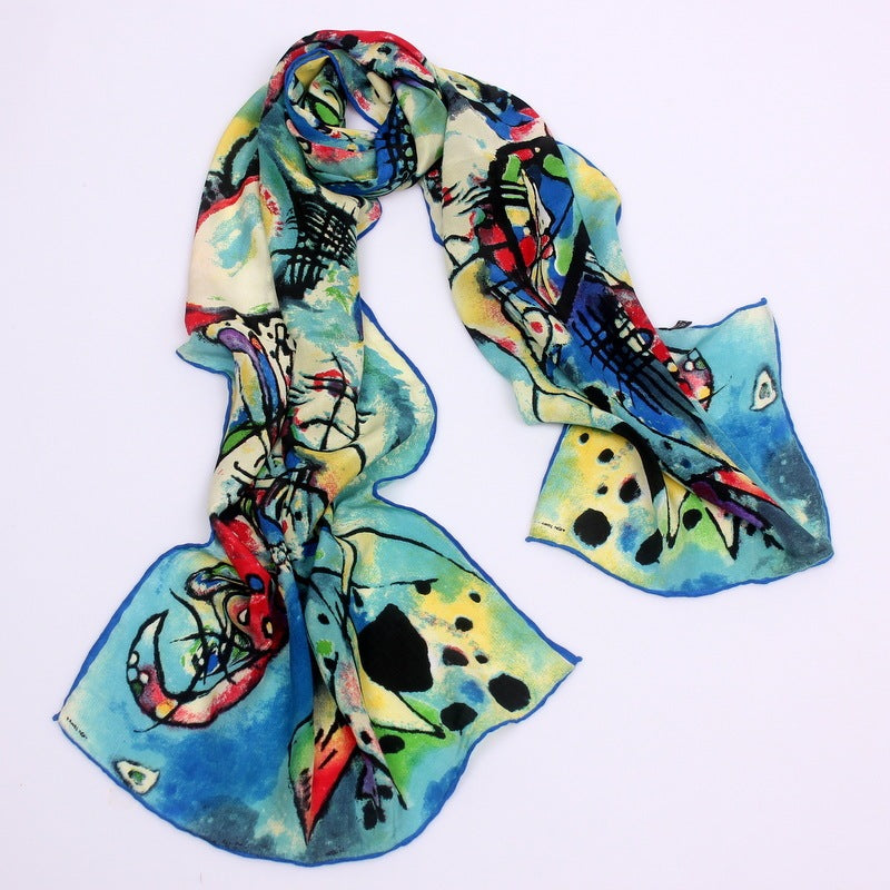 Fine Art-Inspired 100% Mulberry Silk Scarf