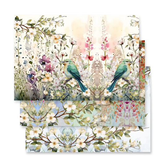 Watercolor Spring Wrapping paper sheets