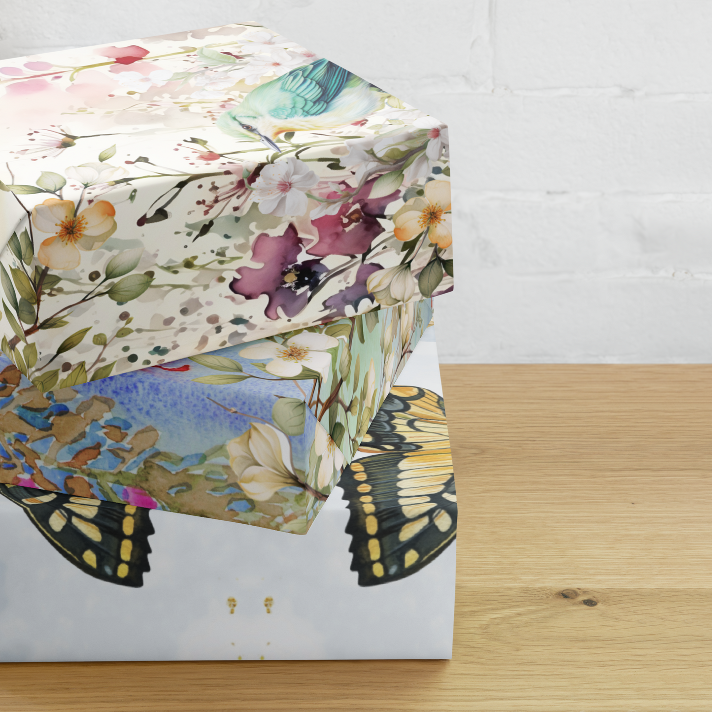 Watercolor Spring Wrapping paper sheets