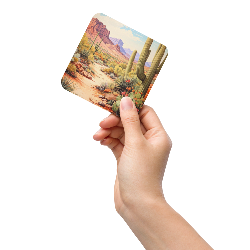 Sonoran Saguaro Cork-back coaster