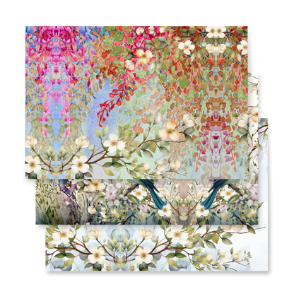 Watercolor Spring Wrapping paper sheets