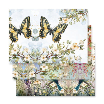 Watercolor Spring Wrapping paper sheets