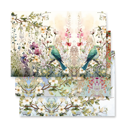 Watercolor Spring Wrapping paper sheets