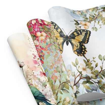 Watercolor Spring Wrapping paper sheets
